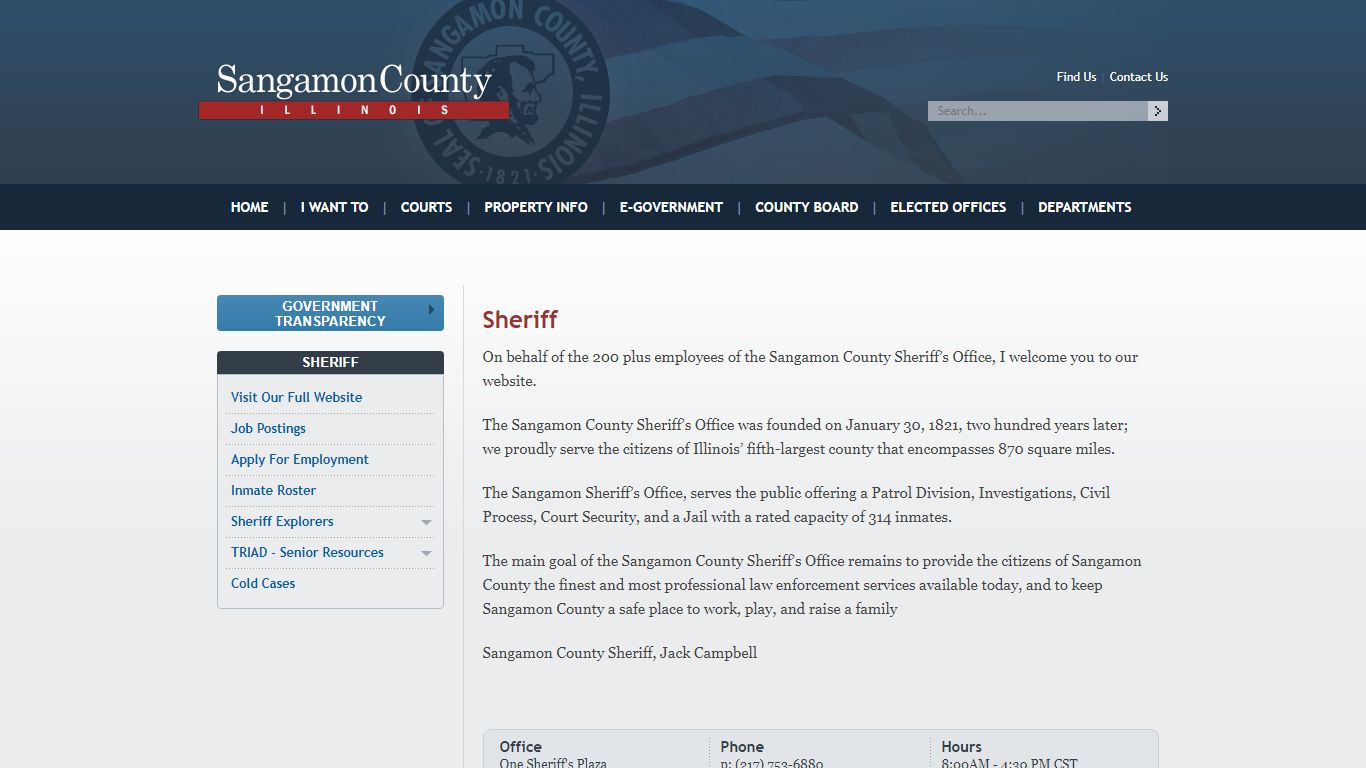 Sangamon County Sheriff’s Office | Springfield, Illinois